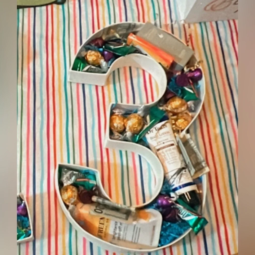Decorative Number 3 Cardboard Charcuterie Gift Box